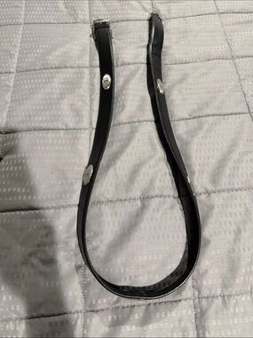PGA set of 2 Black and Brown 50” Leather Belt set with Silver Oval Accents